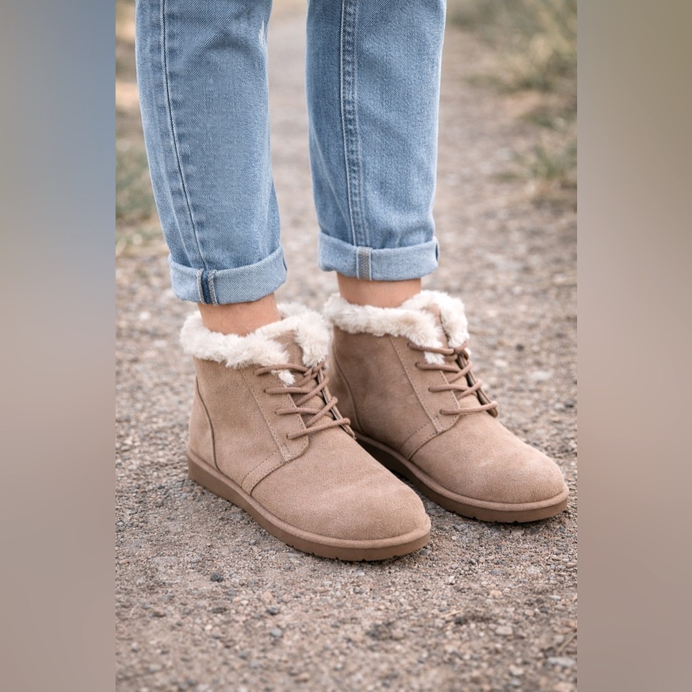 Makalu California Kora Sand Faux Fur Ankle Boots